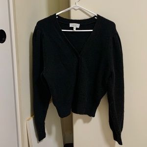 & other stories v-neck puff sleeve cardigan